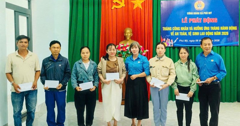 Công đoàn xã Phú Mỹ phát động Tháng Công nhân 2026