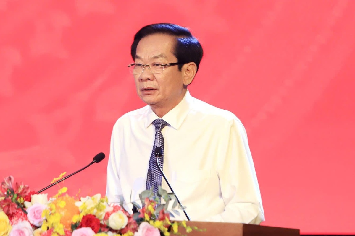 Bộ trưởng Bộ Nội vụ Đỗ Thanh Bình phát biểu chỉ đạo tại hội nghị. Ảnh: Phạm Duy 