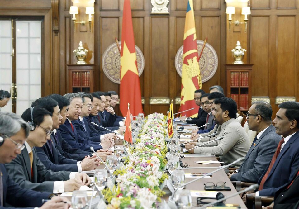 General Secretary and President To Lam and Sri Lankan President Anura Kumara Dissanayake hold talks. Photo: VNA