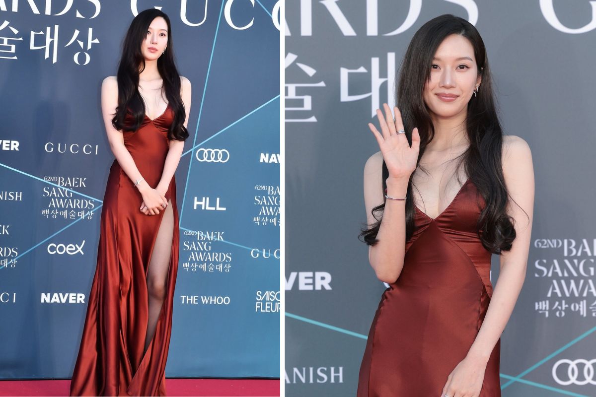 Moon Ga Young mặc táo bạo nhất thẩm đỏ Baeksang 2026. Ảnh: Lotte