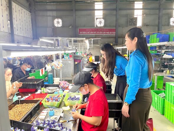 Nghe An Provincial Labor Federation works with Rongsheng Toy Production Co., Ltd. and mobilizes the establishment of grassroots trade unions at enterprises. Nghe An Trade Union