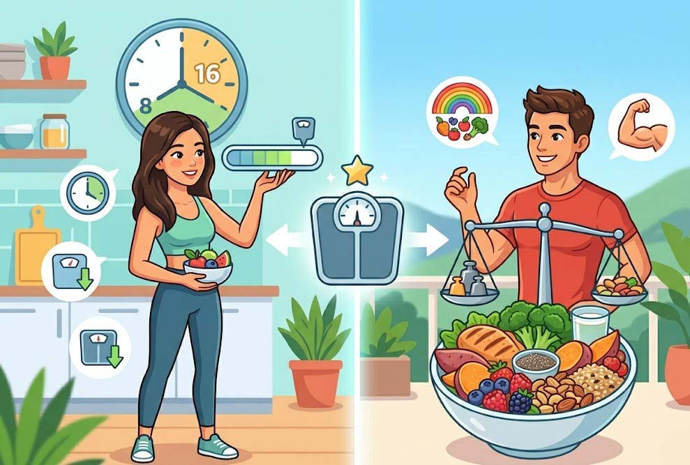 Comparing the effectiveness of intermittent fasting and balanced eating in the weight loss process