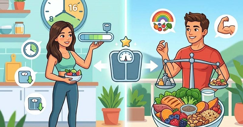 So sánh hiệu quả giảm cân của nhịn ăn gián đoạn và ăn cân bằng