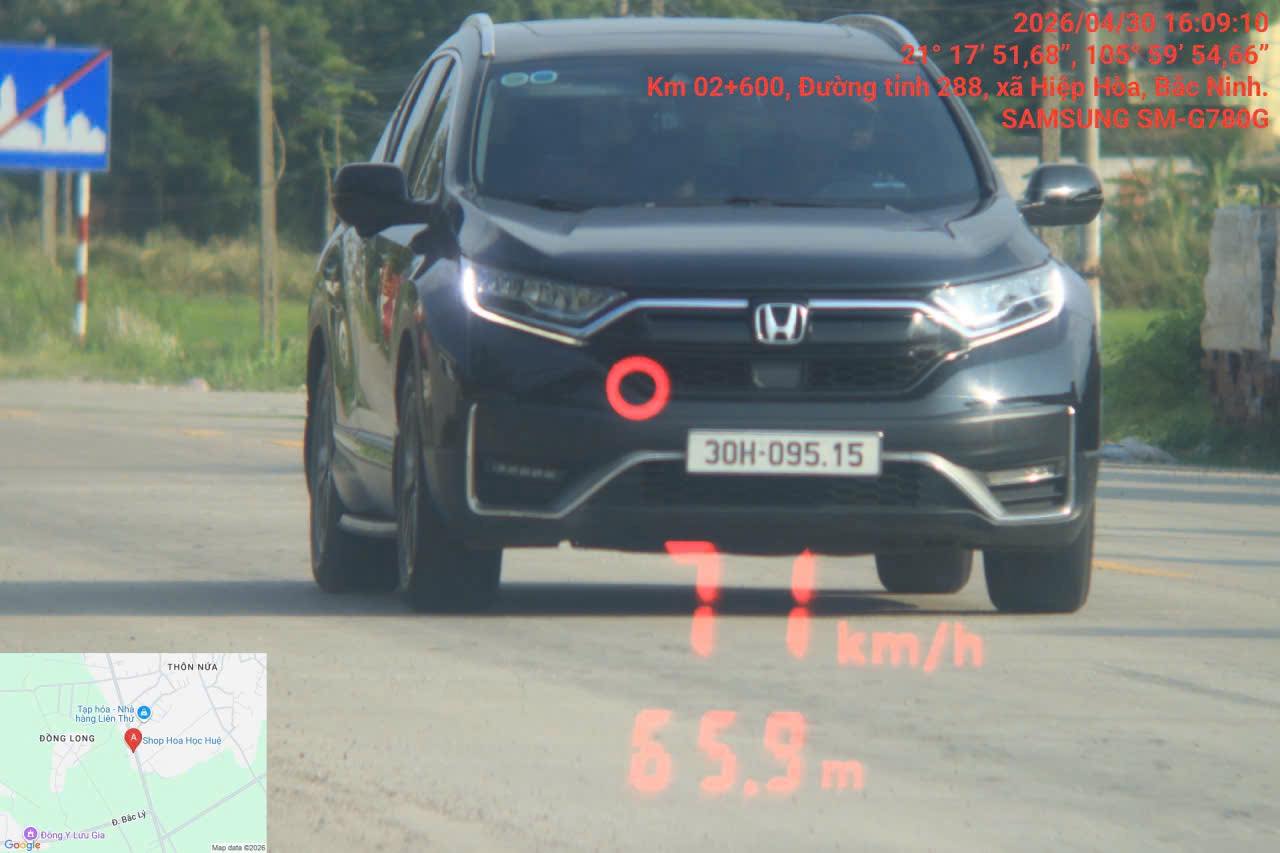 Car owner fined remotely in Bac Ninh. Photo: Bac Ninh Traffic Police