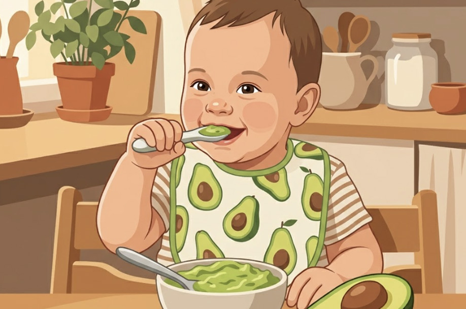 Avocado can support weight gain for weaning children. Graphics: Thien Nhan