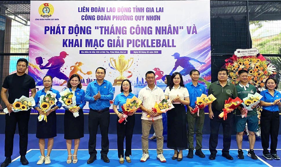 Giải Pickleball chính thức khai mạc. Ảnh: Quy Nhơn