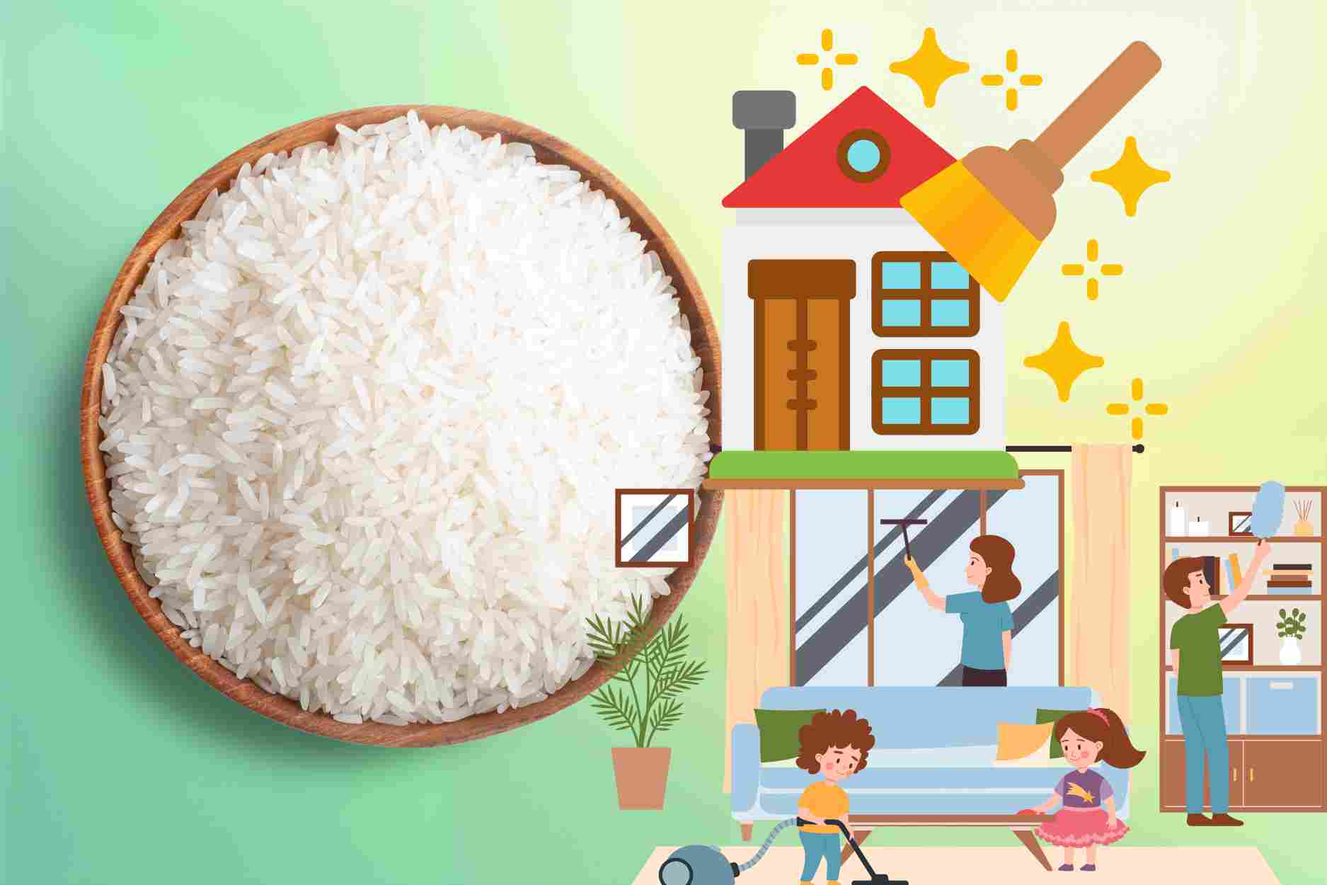 6 ways to clean the house with rice