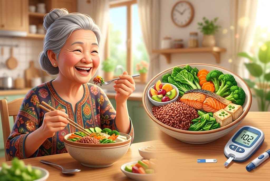 What should elderly people with diabetes do to improve memory