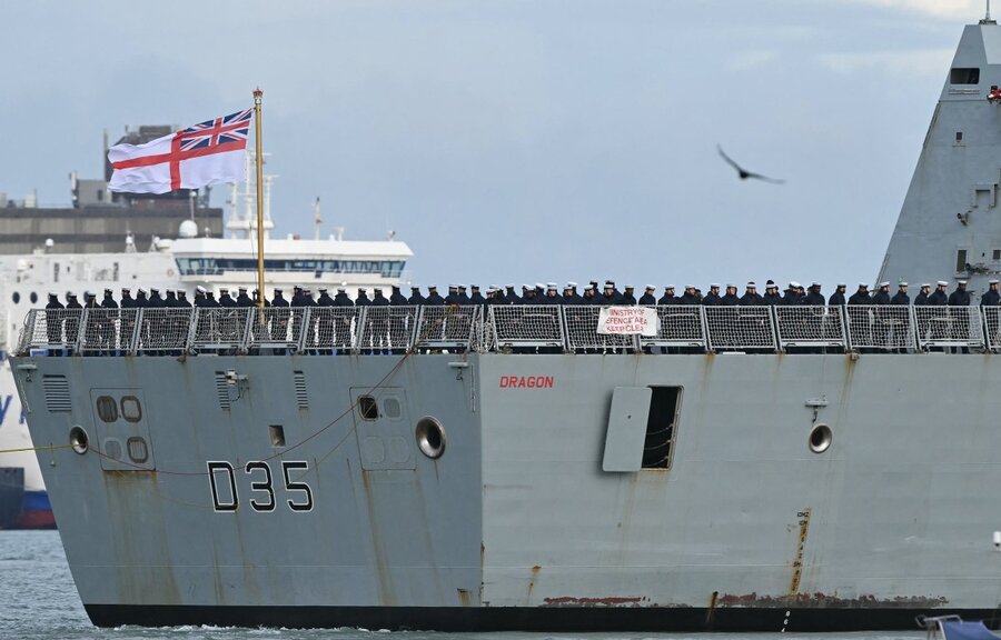 British destroyer HMS Dragon deployed to the Middle East. Photo: AFP