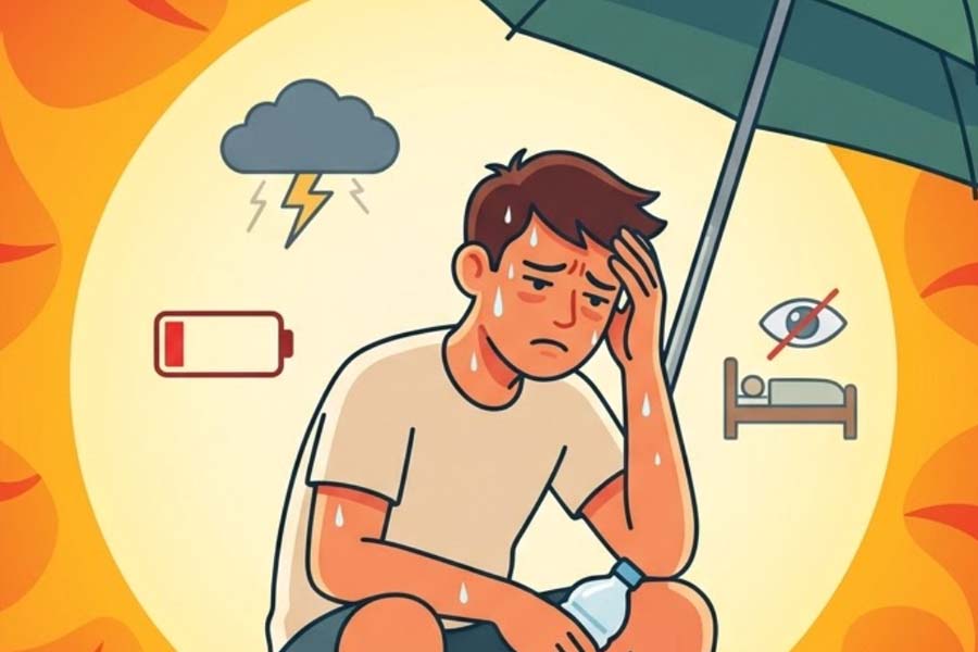Prolonged heat can affect mental health. Graphics: Thien Nhan