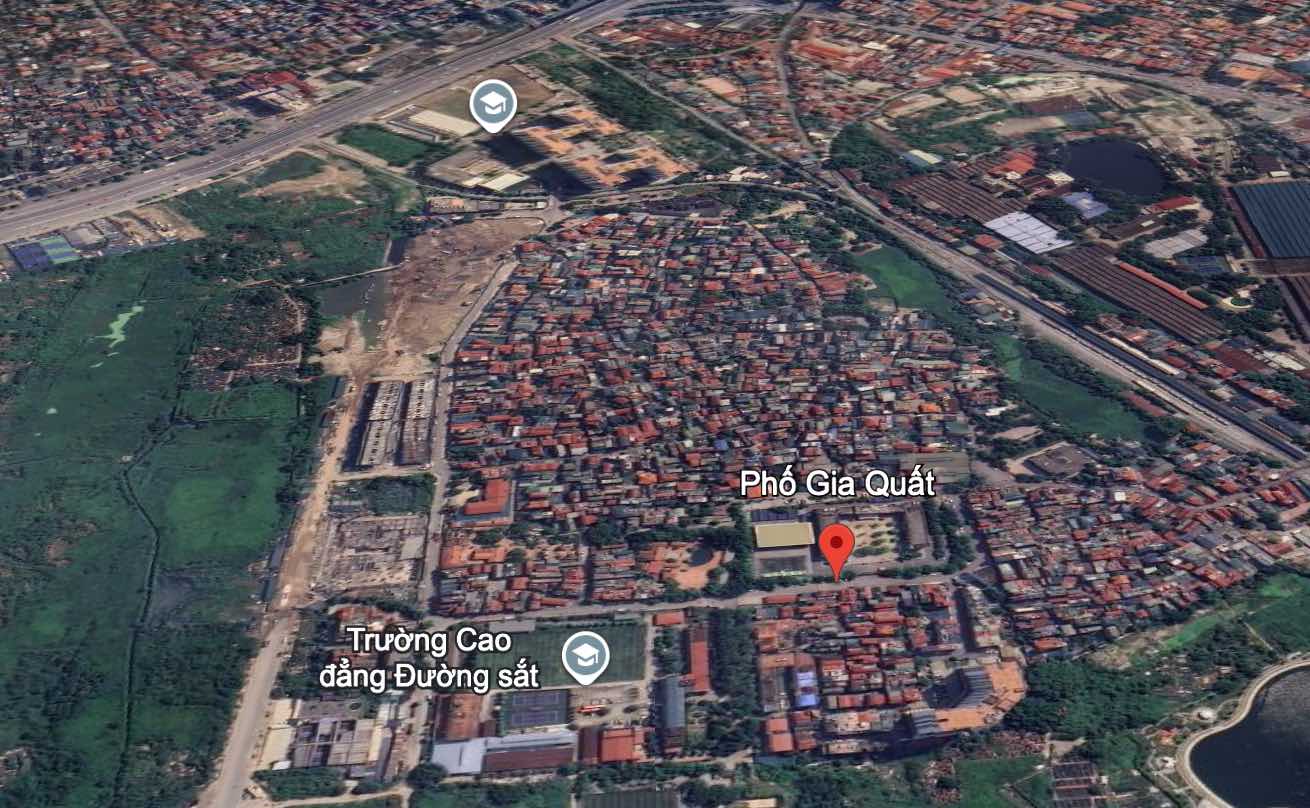 Construction of a new road from Gia Quat street to 30m Ngo Gia Kham extended road (Bo De ward). Photo: Google Earth