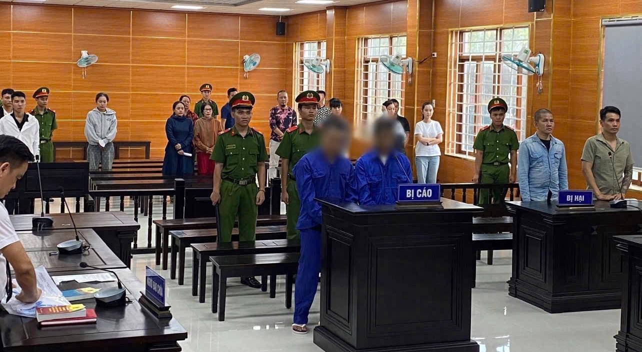 Các bị cáo tại phiên tòa. Ảnh: Công an Quảng Ngãi