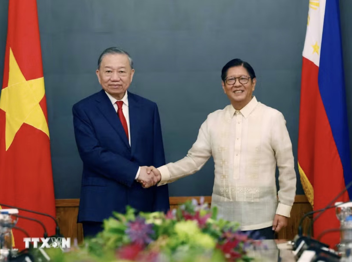 Tổng Bí thư, Chủ tịch nước Tô Lâm và Tổng thống Philippines Ferdinand Romualdez Marcos Jr. Ảnh: TTXVN