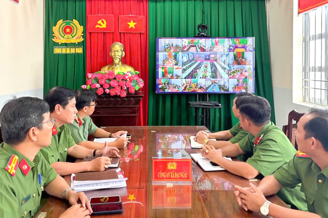 Quang cảnh lễ phát động tại các điểm cầu Công an các đơn vị, địa phương. Ảnh: Công an Cần Thơ