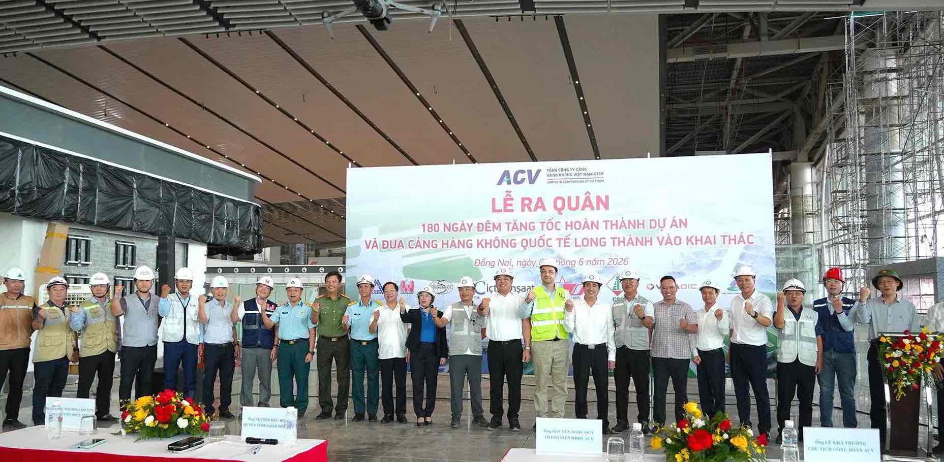 Lễ ra quân 180 ngày đêm tăng tốc hoàn thành dự án và đưa sân bay Long Thành vào khai thác. Ảnh: ACV