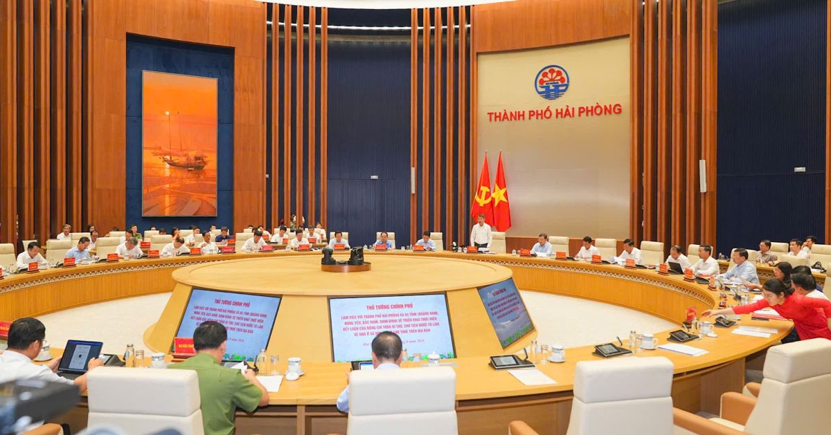 Thủ tướng Lê Minh Hưng nhấn mạnh việc phát triển nhà ở cho thuê là chủ trương lớn của Đảng và Nhà nước. Ảnh: Cổng TTĐT Hải Phòng
