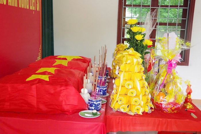 Các hài cốt liệt sĩ được phát hiện, quy tập. Ảnh: Xuân Diện