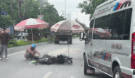 Accident between multiple vehicles on National Highway 1, killing one person on the spot. Photo: Nguyen Luan