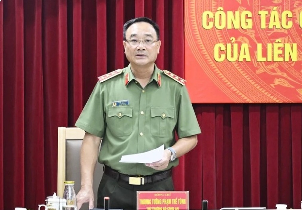 Thượng tướng Phạm Thế Tùng - Ủy viên Trung ương Đảng, Thứ trưởng Bộ Công an vừa có thư khen gửi Cục An ninh kinh tế. Ảnh: Phú Khải/VOV