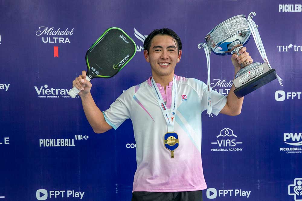 Phuc Huynh won the Men's Singles Pro event at the Michelob Ultra Asia Open 2026 pickleball tournament. Photo: Anh Tran