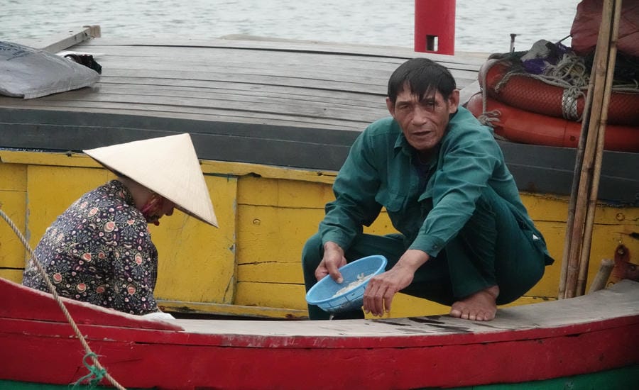 Fisherman Nguyen Van Long complained of encountering many trawlers fishing at sea, causing scarcity of seafood resources. Photo: Tran Tuan