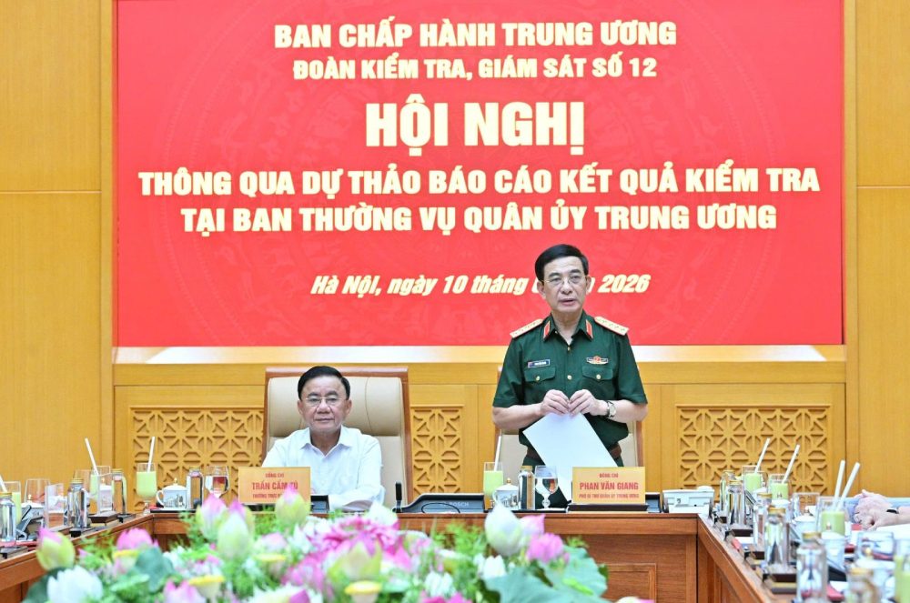 Đại tướng Phan Văn Giang phát biểu tại Hội nghị. Ảnh: Kim Thanh