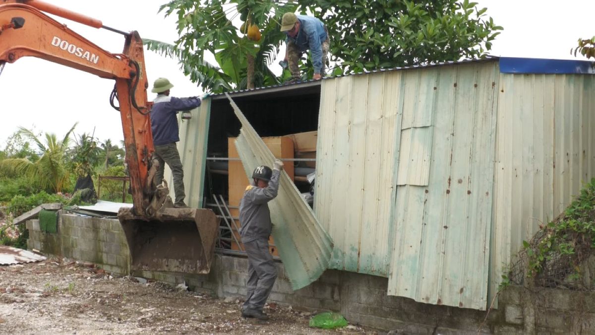Violating construction on agricultural land. Photo: Phu Lien Ward, Hai Phong City