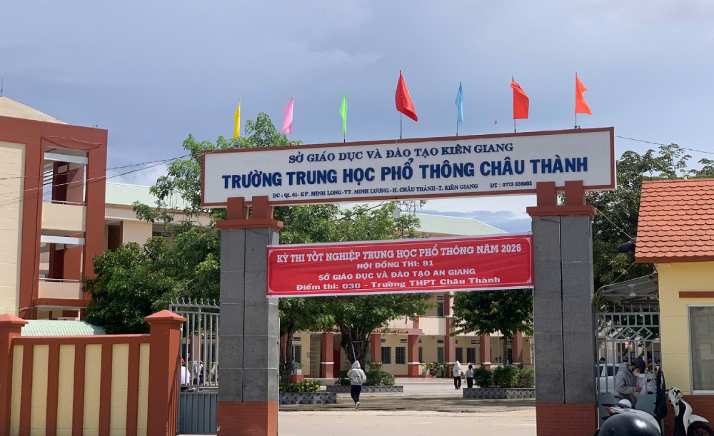 Điểm thi Trường THPT Châu Thành (xã Châu Thành). Ảnh: Hồng Thi