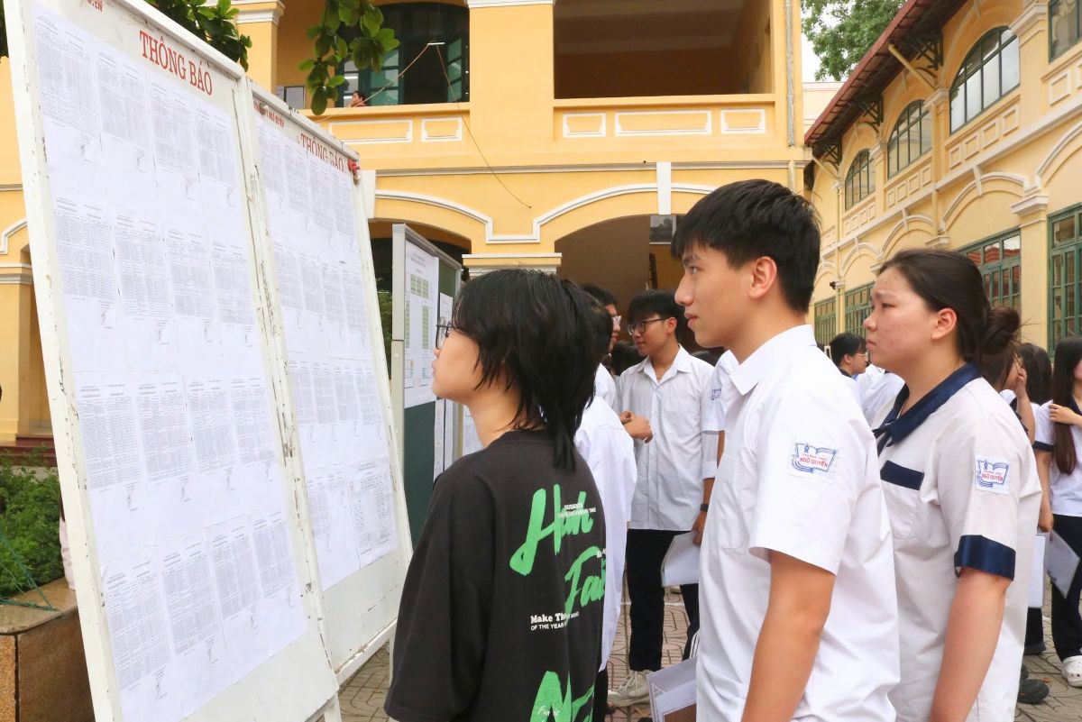 Hai Phong candidates on the day of completing high school graduation exam procedures. Photo: Minh Khue