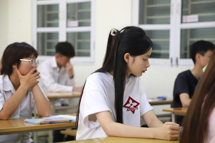 Thí sinh dự thi tốt nghiệp THPT năm 2026 tại Hà Nội. Ảnh: Thu Hiền