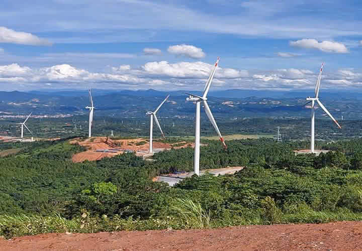 Phối cảnh Dự án Nhà máy điện gió Risen Phù Yên, tỉnh Sơn La. Ảnh: Công ty Cổ phần Năng lượng gió Miền Bắc