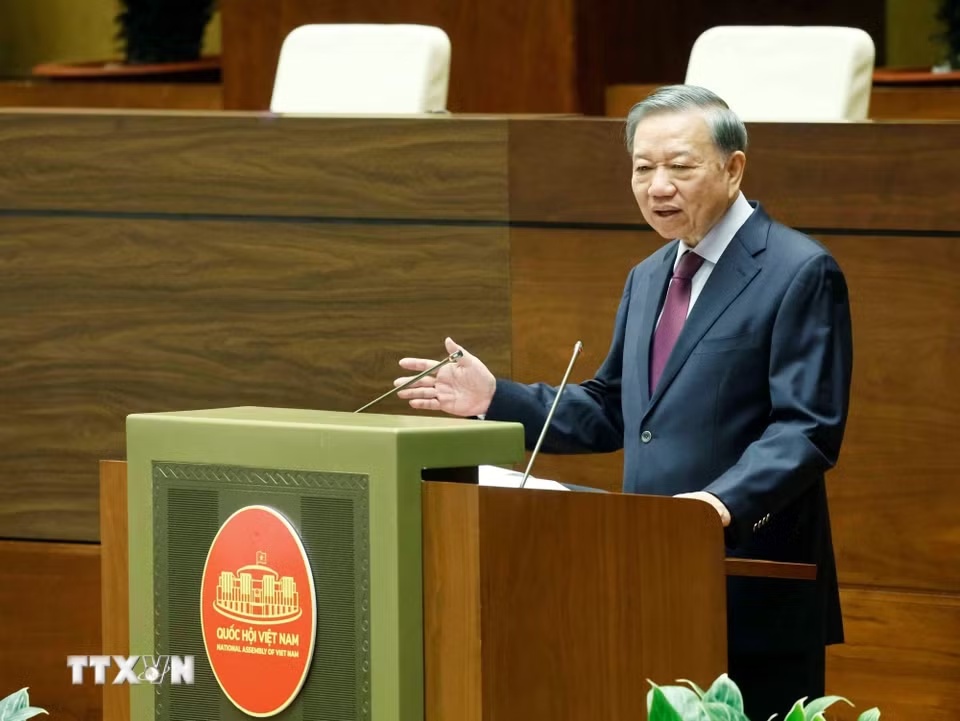 General Secretary and President To Lam speaks at the conference. Photo: VNA