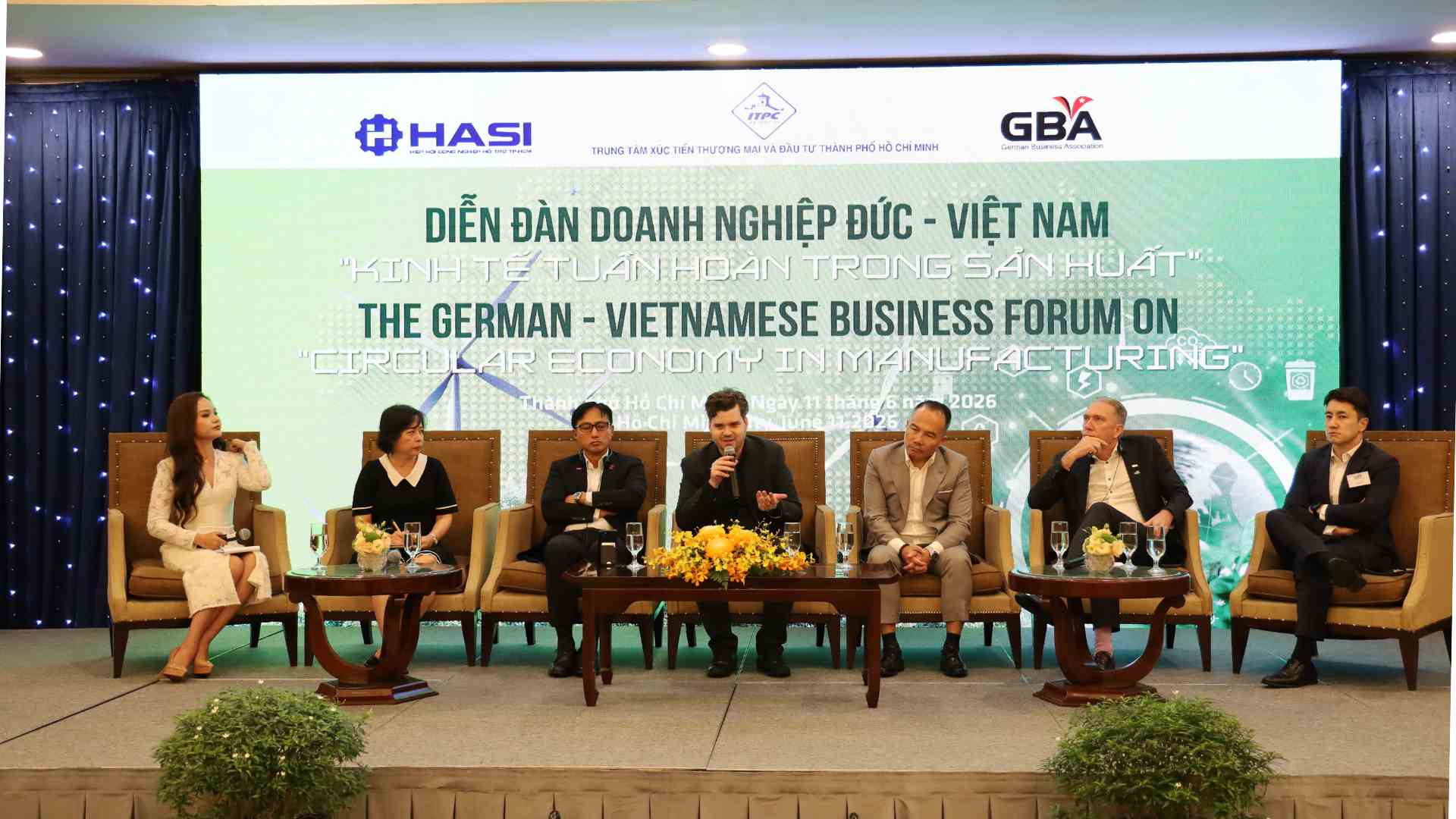 Diễn đàn Doanh nghiệp Đức - Việt Nam 2026 với chủ đề “Kinh tế tuần hoàn trong sản xuất”, do Trung tâm Xúc tiến Thương mại và Đầu tư TPHCM, Hiệp hội Doanh nghiệp Đức tại Việt Nam và Hiệp hội Công nghiệp Hỗ trợ TPHCM phối hợp tổ chức ngày 11.6. Ảnh: Phú Quốc