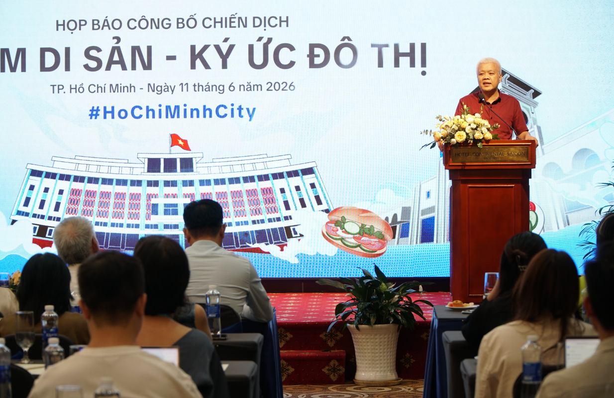 Họp báo công bố chiến dịch “Chạm di sản - Ký ức đô thị“. Ảnh: Thanh Chân