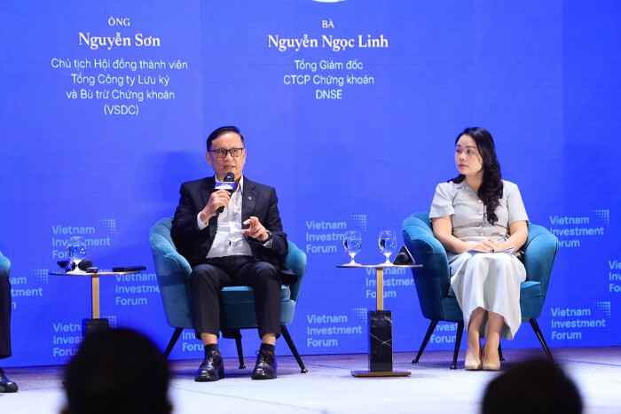 Ông Nguyễn Sơn - Chủ tịch HĐTV Tổng công ty Lưu ký và Bù trừ Chứng khoán Việt Nam (VSDC). Ảnh: BTC