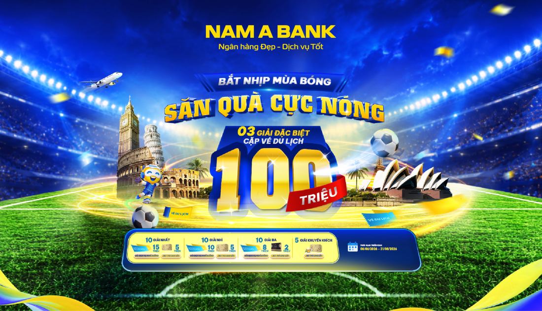 Nam A Bank tung chương trình ưu đãi hấp dẫn, tổng giá trị giải thưởng gần 800 triệu đồng. Ảnh: Nam A Bank