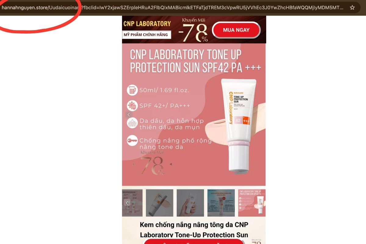 Đường link dẫn tới những trang web có tên miền giả mạo các KOL/KOC nổi tiếng. Ảnh: PV 
