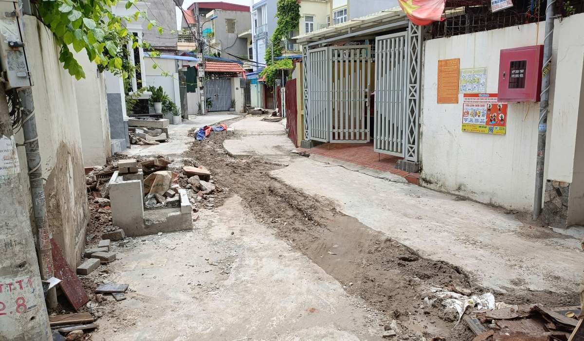 Công trình chỉnh trang đô thị tại ngõ 99 Nguyễn Văn Hới, Hải Phòng. Ảnh: Mai Dung