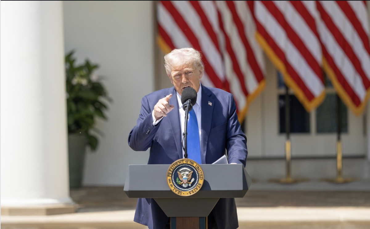 US President Donald Trump speaks at an event in the White House. Photo: Xinhua