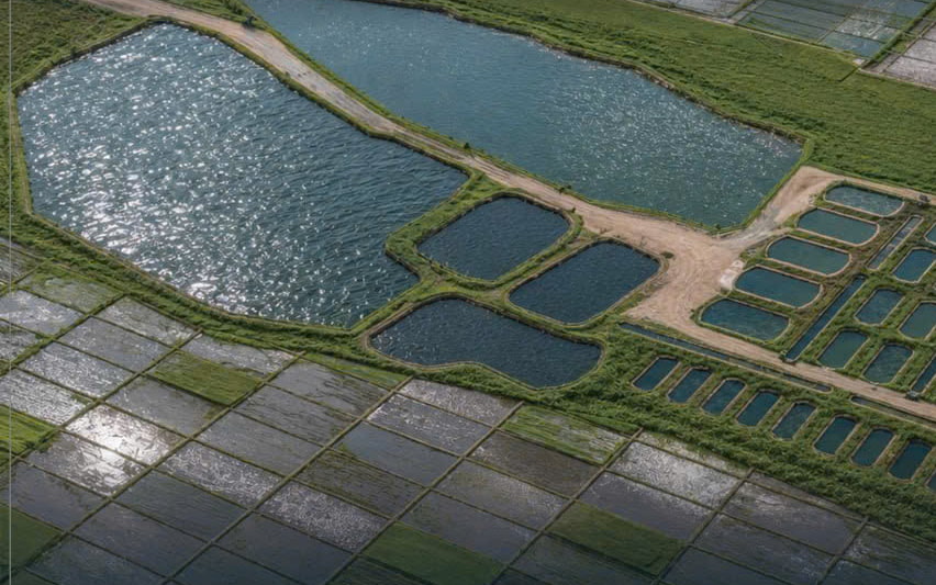 Image of the model of the high-end Moina integrated farming project and freshwater eel combined with community development. Photo: Huu Long