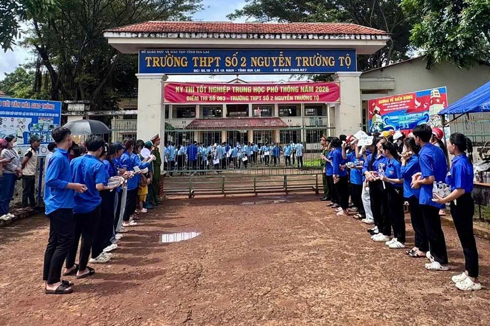 Exam site of Nguyen Truong To High School No. 2 (Ia Nan commune, Gia Lai). Photo: Police
