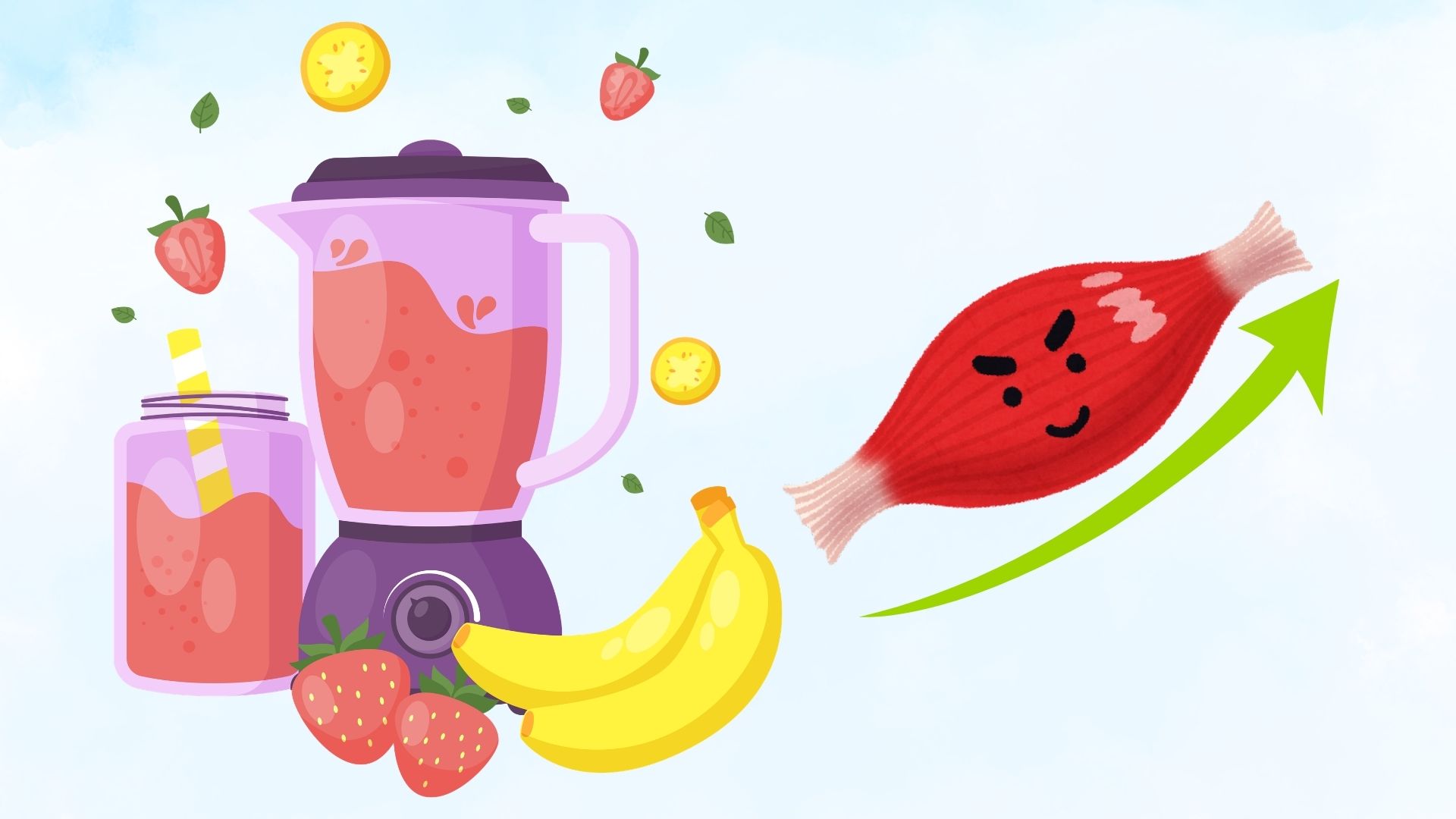 Fruit and yogurt smoothies help replenish water and restore muscle after exercise. Graphics: Thanh Thanh