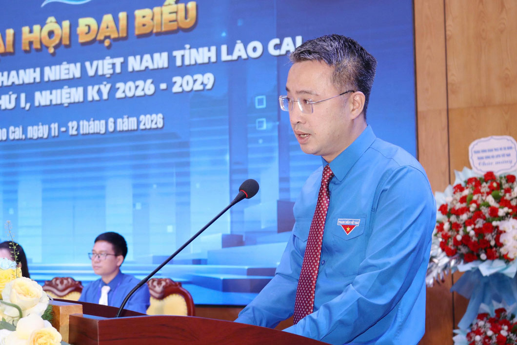 Anh Nguyễn Tường Lâm, Bí thư T.Ư Đoàn – Chủ tịch Hội LHTN Việt Nam phát biểu chỉ đạo Đại hội.