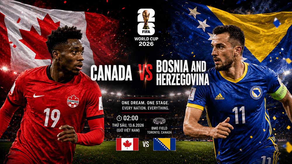 Le Canada affronte la Bosnie-Herzégovine lors de son premier match de la Coupe du monde 2026. Graphique: Thanh Vũ