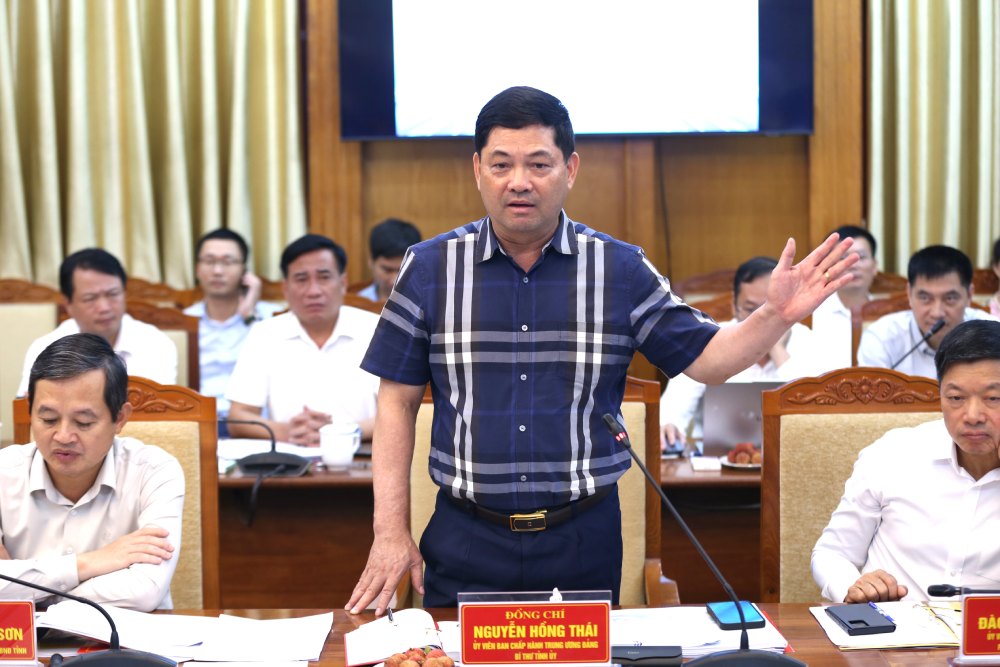 Bí thư Tỉnh ủy Bắc Ninh Nguyễn Hồng Thái kết luận buổi làm việc. Ảnh: T&T