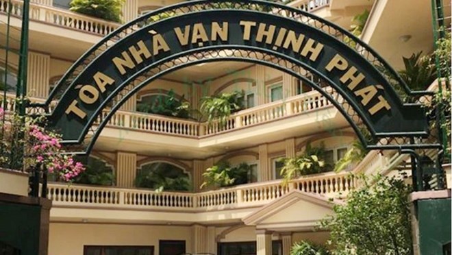Kiện toàn Ban Chỉ đạo liên ngành tổ chức thu hồi tài sản bị chiếm đoạt, thất thoát trong vụ án Vạn Thịnh Phát. Trong ảnh, tòa nhà Vạn Thịnh Phát. Ảnh: VGP