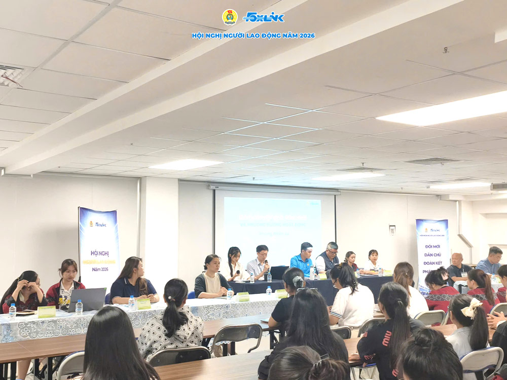 Grassroots Trade Union of Foxlink Da Nang Electronics Co., Ltd. organizes the 2026 Employee Conference. Photo: Da Nang Trade Union