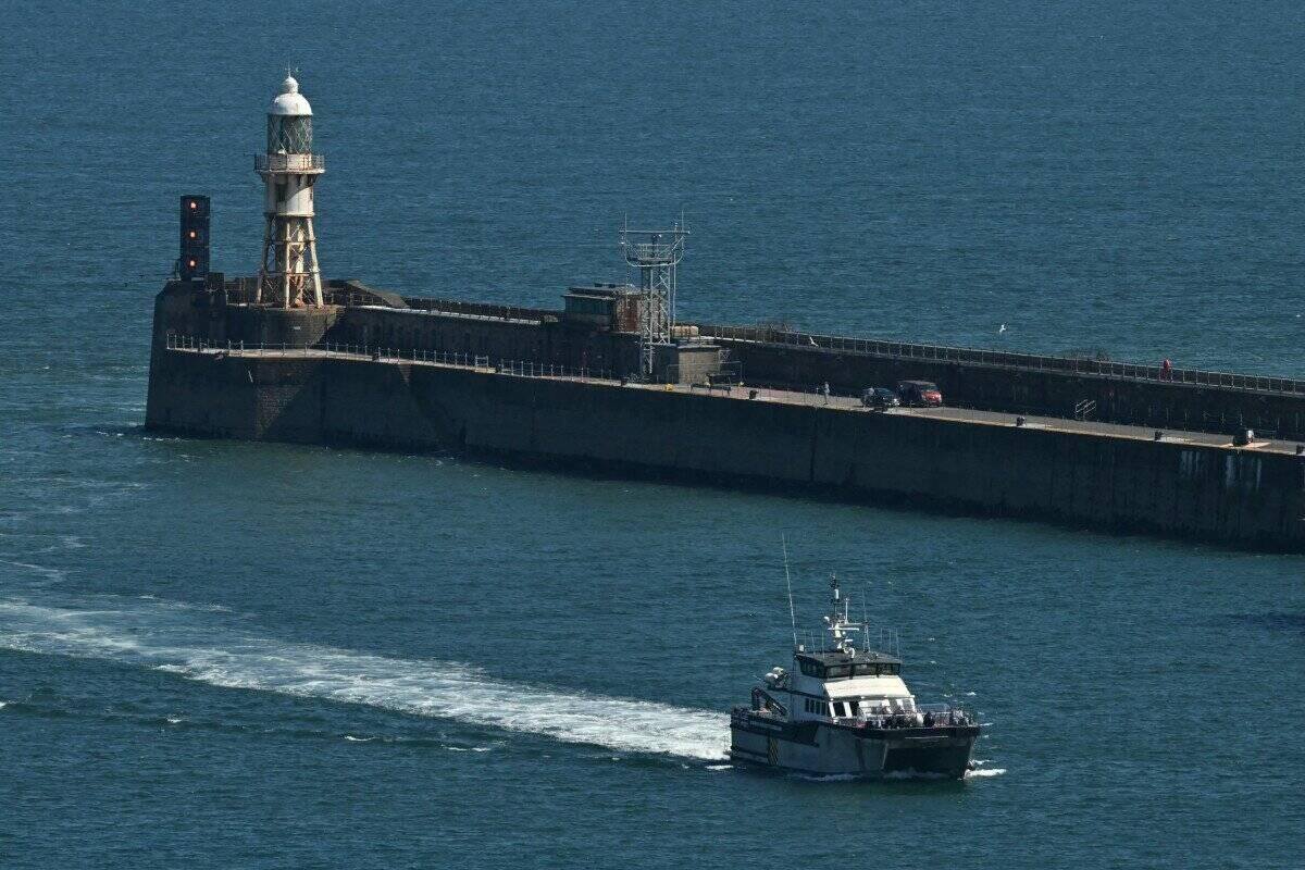 The ship docked at Dover port in southeastern England in April 2026. Photo: AFP