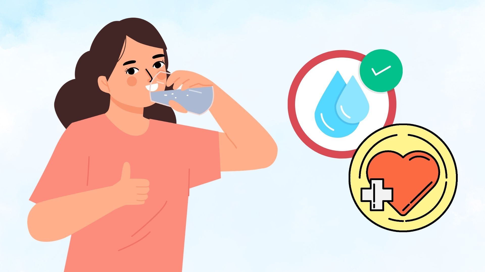 Drinking enough water is a habit that helps protect cardiovascular health. Graphics: Thanh Thanh