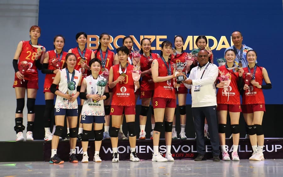 La selección femenina de voleibol de Vietnam ha completado el programa de competición en la AVC Cup 2026. Foto: AVC